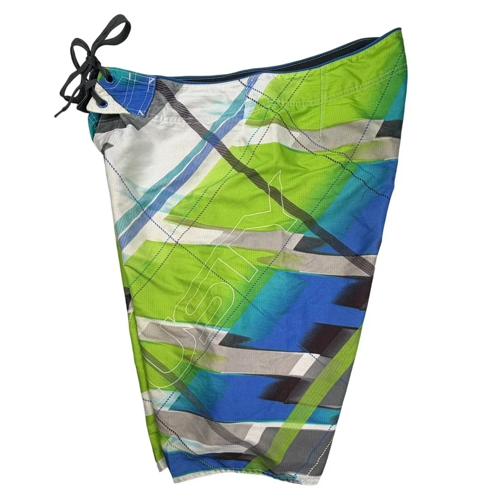 Rusty R.Evolution Mens Board Shorts Navy Blue Size 36 Surf Swim Trunks Cargo